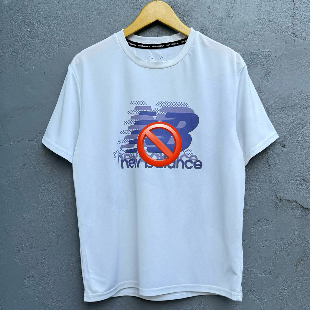 kaos jersey olahraga running NB NBLNCE putih mn1