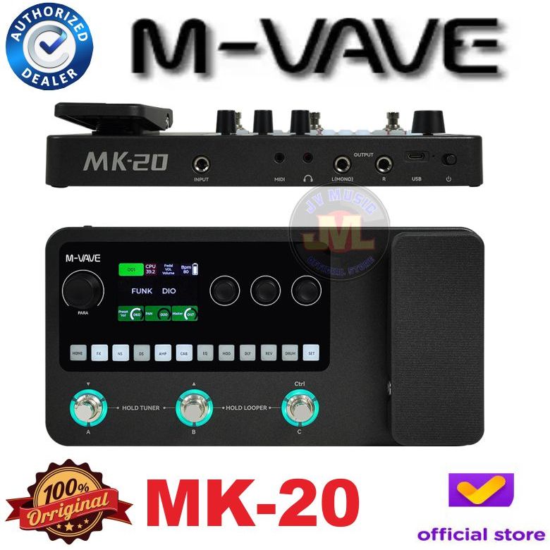 M-Vave MK20 MK-20 Multi Efek Gitar Processor MVave Efek Gitar