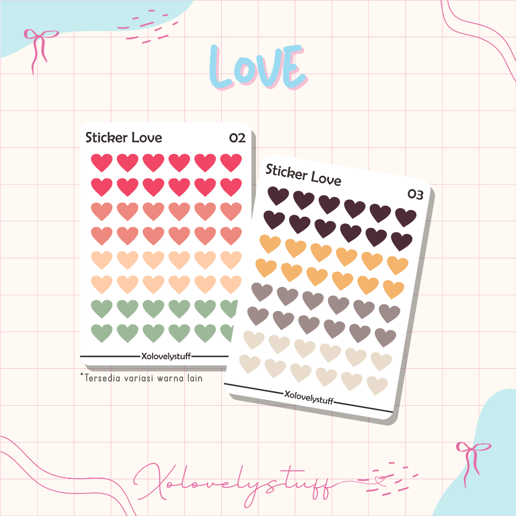 Sticker Love / Stiker Love / Heart / Hati Aesthetic / Stiker Love Estetik Lucu
