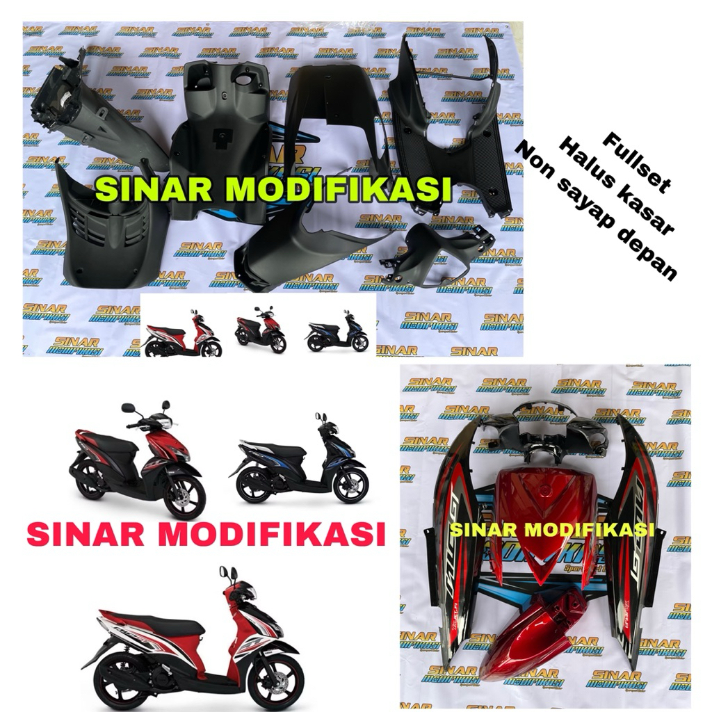 Full Cover Body Halus Kasar Yamaha Mio GT | Full Set Bodi Mio GT (Tanpa Sayap Depan)2013-2014