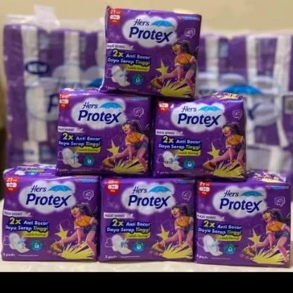 Hers Protex Ungu isi 5 pack - Pembalut Wing Feminine 5 pads- 25  pcs