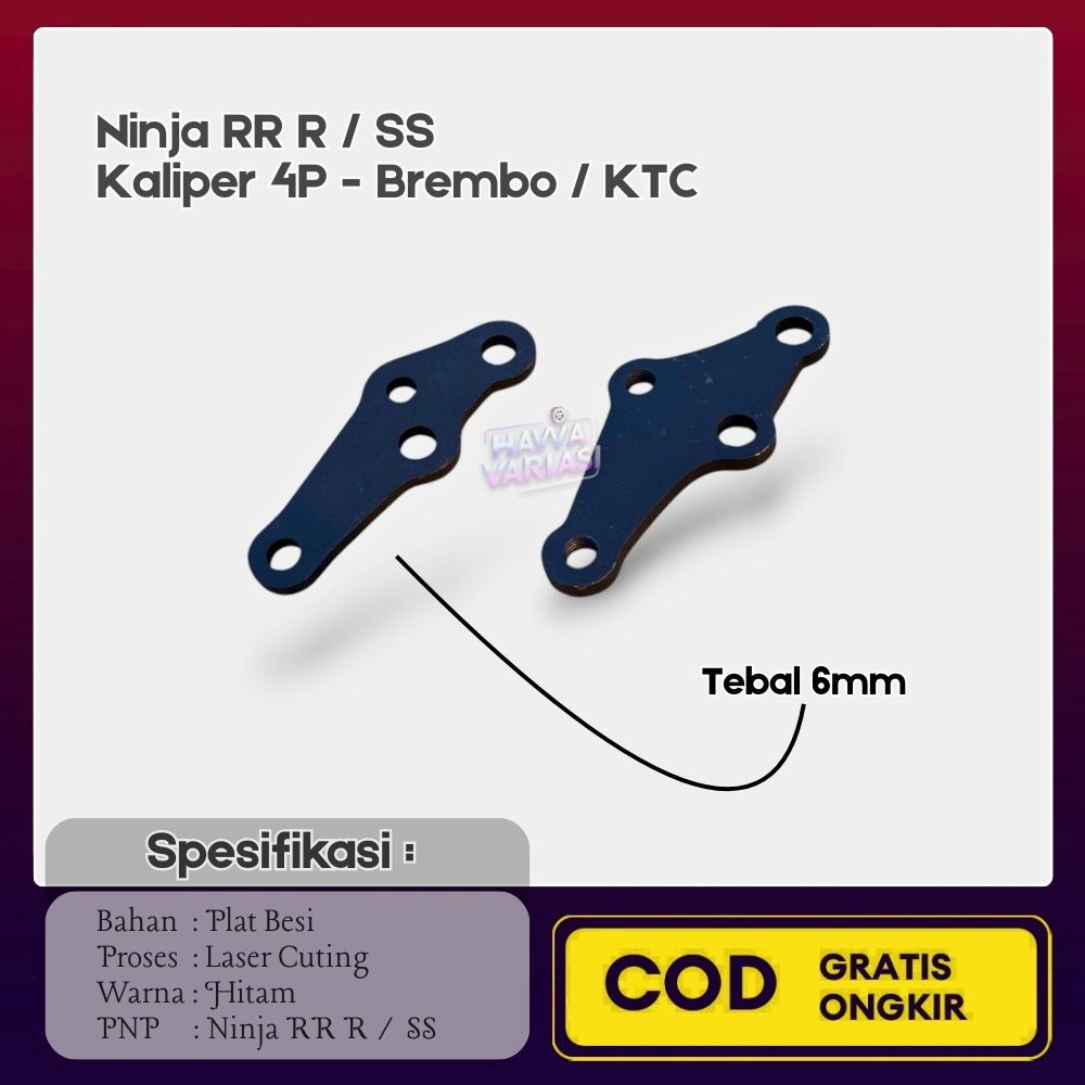 HAVVA Breket Kaliper Ninja R RR 320 Brembo 4Piston Braket Kaliper Cakram Disk Velg Ninja RR R