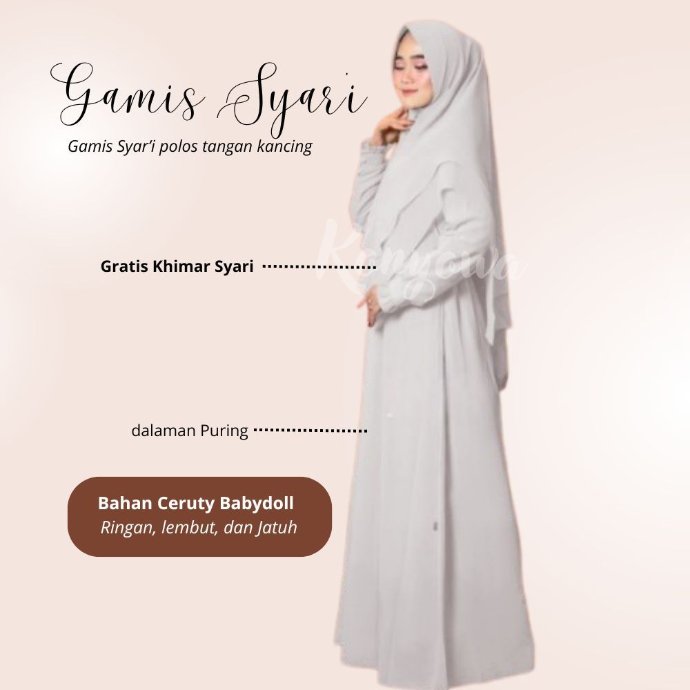 Gamis Syari Ceruty Baby Doll Sabira Dress Ceruti Ootd Hijab Lebaran Seragam Kondangan Bridesmaid