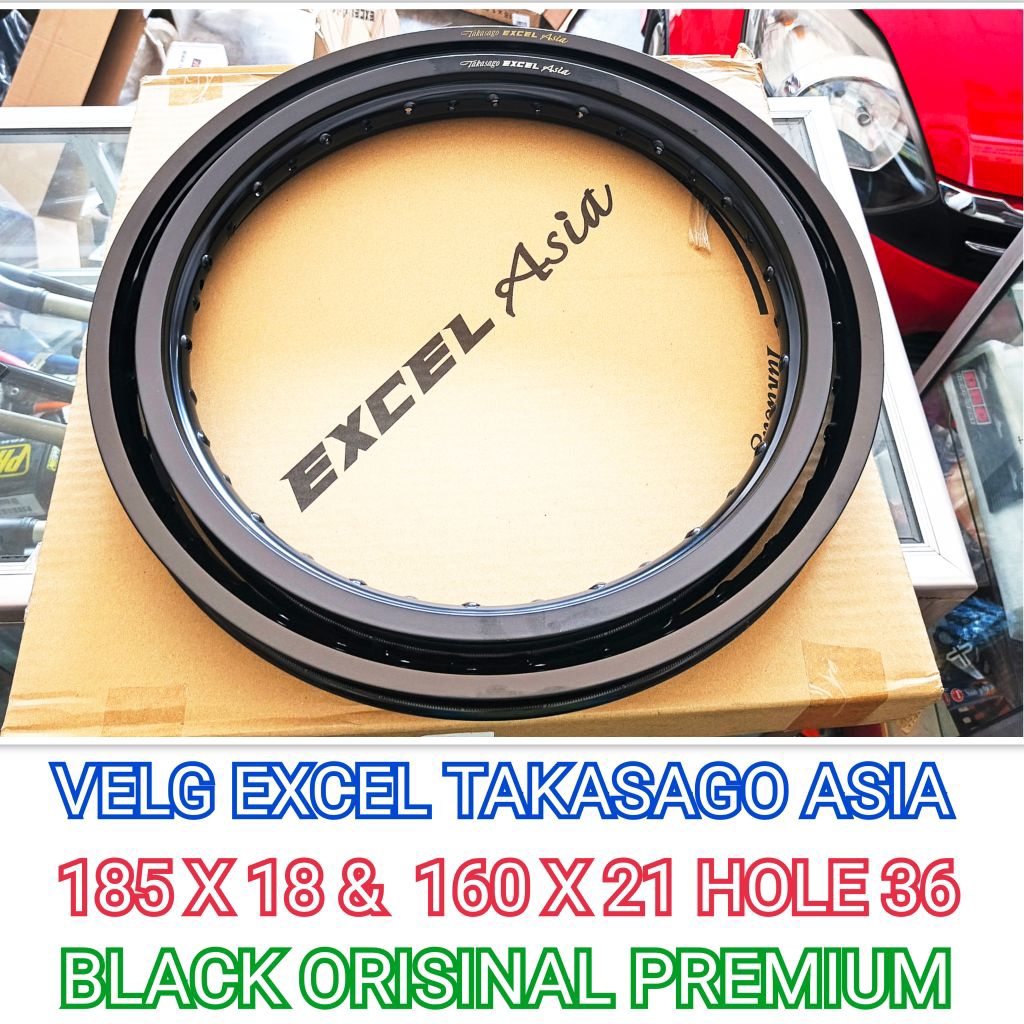 Velg TRAIL EXCEL TAKASAGO ASIA BLACK Ring 18 21 Hole 36