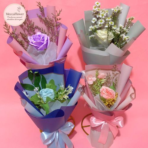 Buket Bunga Mawar Satuan Bunga Mawar Tangkaian Bunga Artificial / sabun / Asli / Fresh wisuda/ulang 