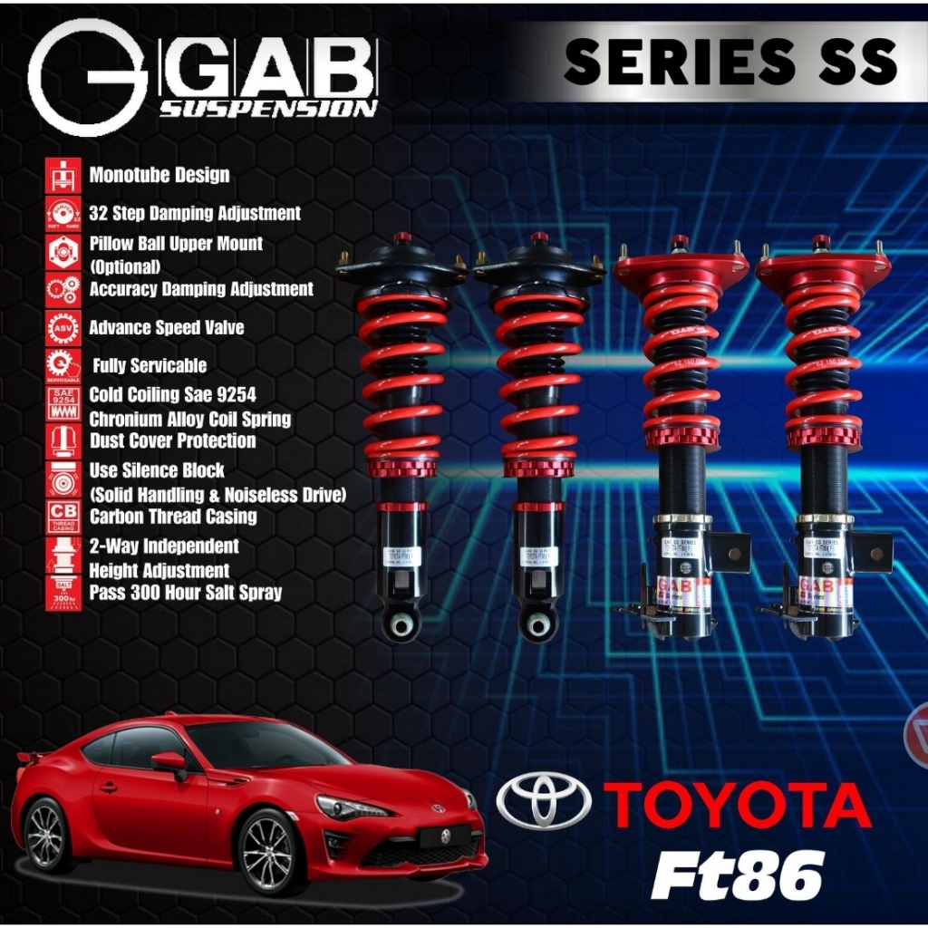 SHOCKBREAKER SUSPENSI COILOVER GAB SS SERIES TOYOTA FT 86 BRZ ZN6 ZC6 ORIGINAL BERKWALITAS