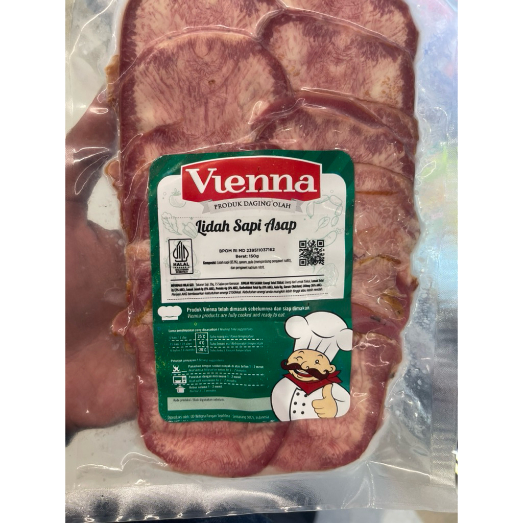 Vienna Lidah Sapi Asap / Lidah Sapi Asap 150gr / Pack