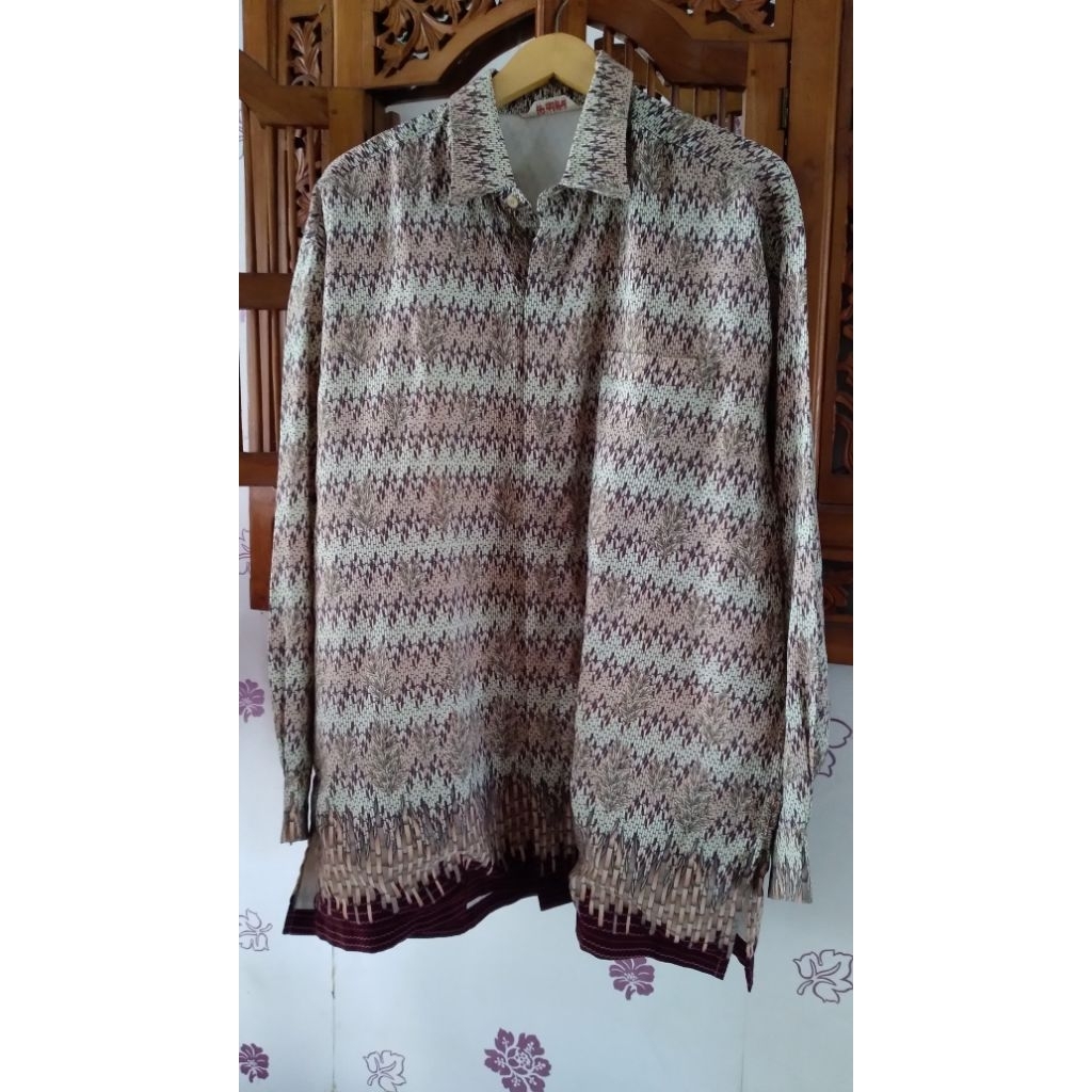 Baju Batik Pria Jumbo " KRISNA WAHYU " ( Size LD 134 / P 78 )  Preloved Second Branded