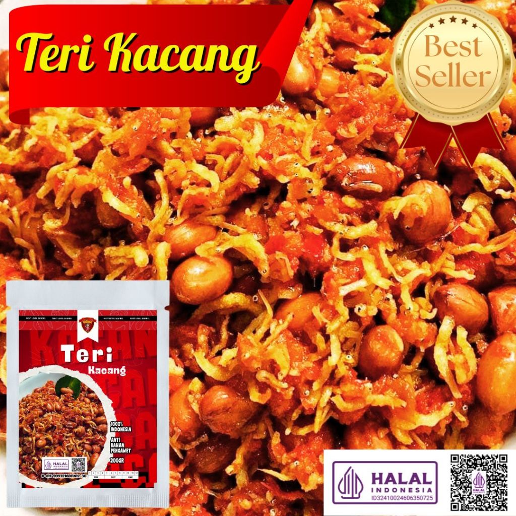 100gr Teri Kacang/ Teri Kacang Pedas Manis/ Kering Teri Kacang/ Teribolado/ Teri Kacang Instant/ Ter