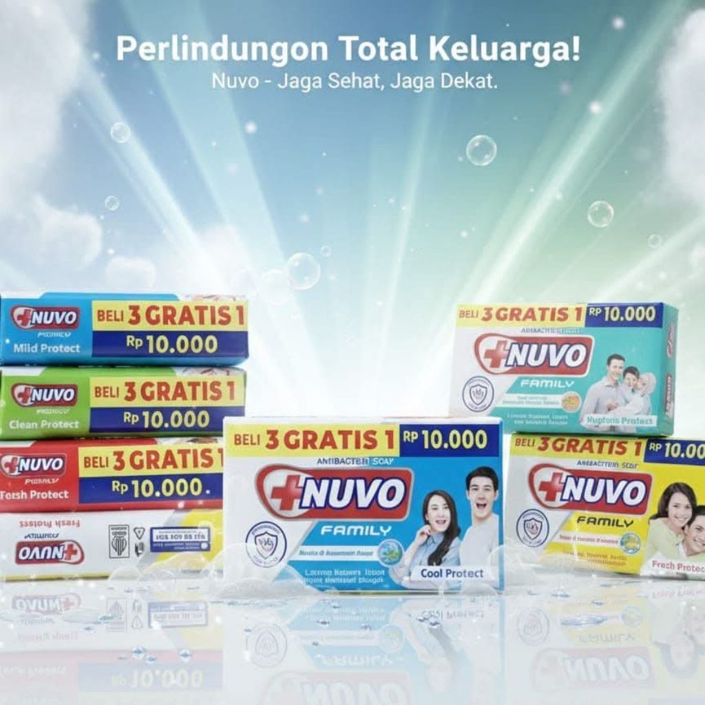 Sabun Batang Nuvo 72 gr , 1 Dus isi 72 pcs