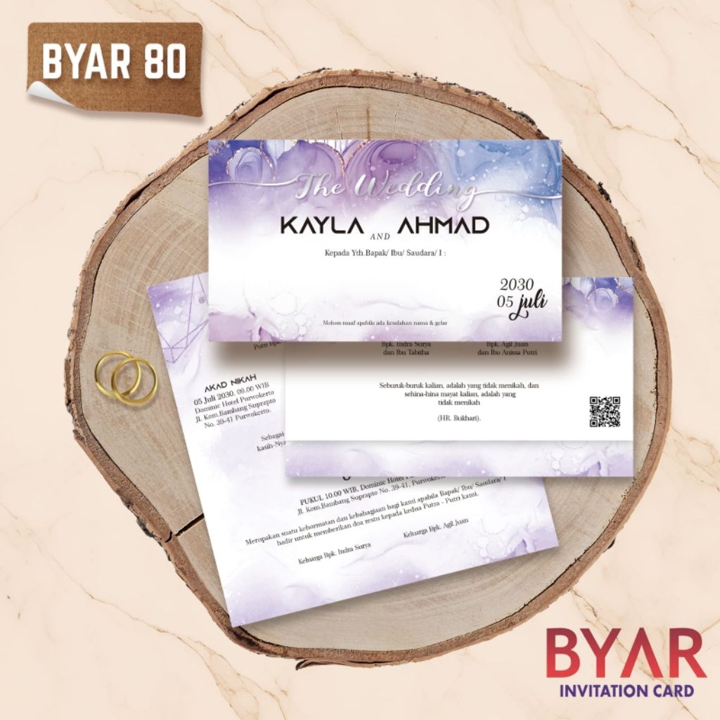 Cetak Undangan Blanko BYAR 80 | Cetak Undangan Blanko Murah | Cetak Undangan Elegan | Cetak Undangan
