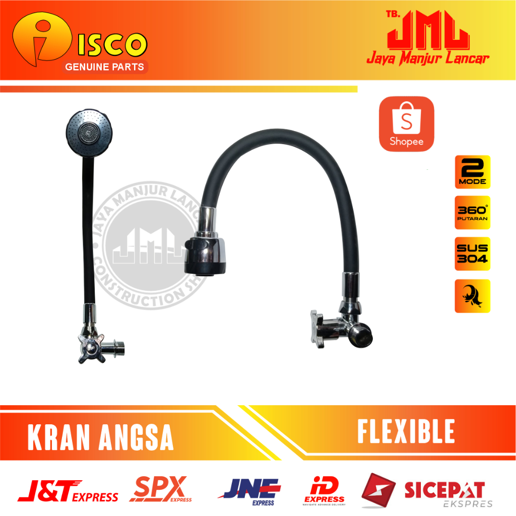 Kran angsa flexible stainless ISCO/Kran dapur 2 mode ISCO