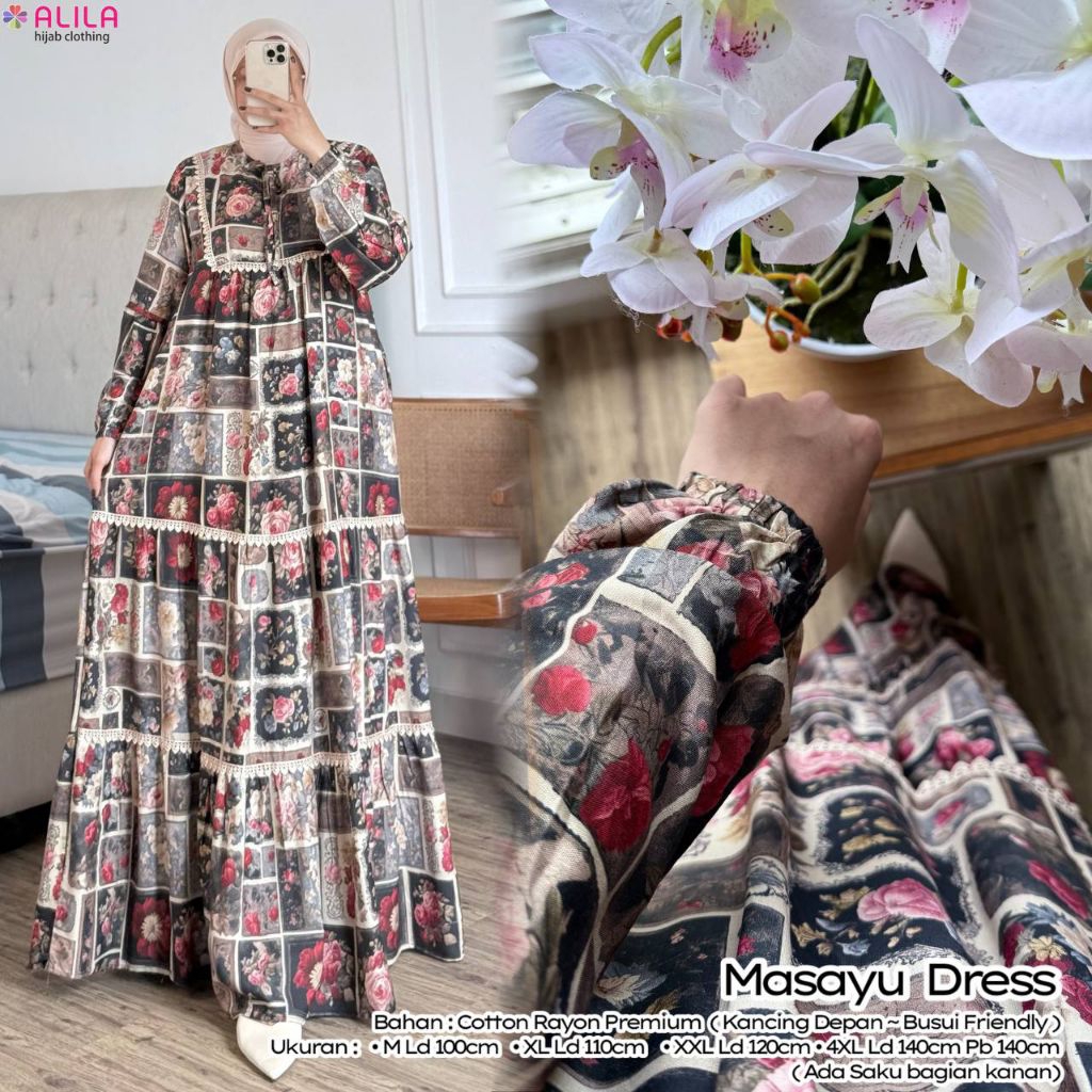 Masayu Dress - Gamis Terbaru 2026 - Dress Masayu Gamis muslimah lebaran 2026