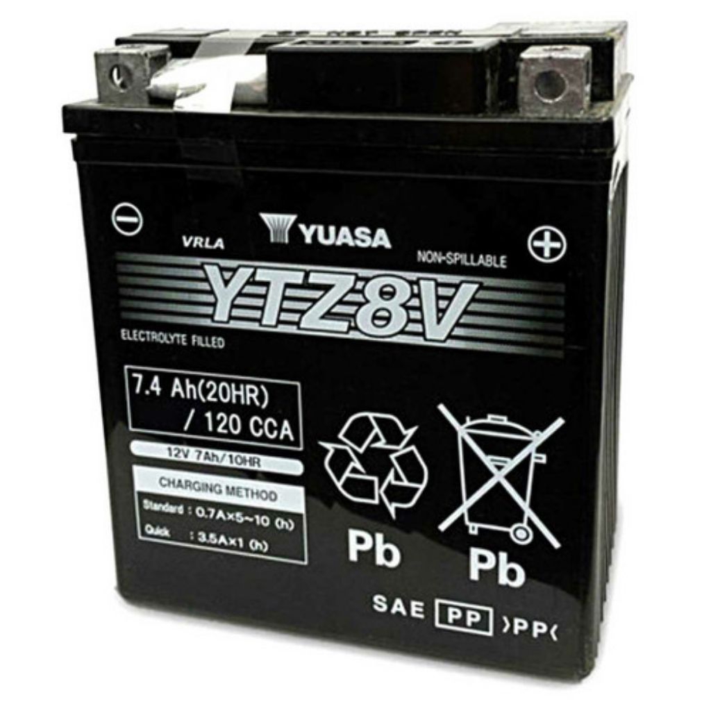 AKI MOTOR YUASA YTZ-8V 12V (Volt) / 7 Ah (Ampere-hour).