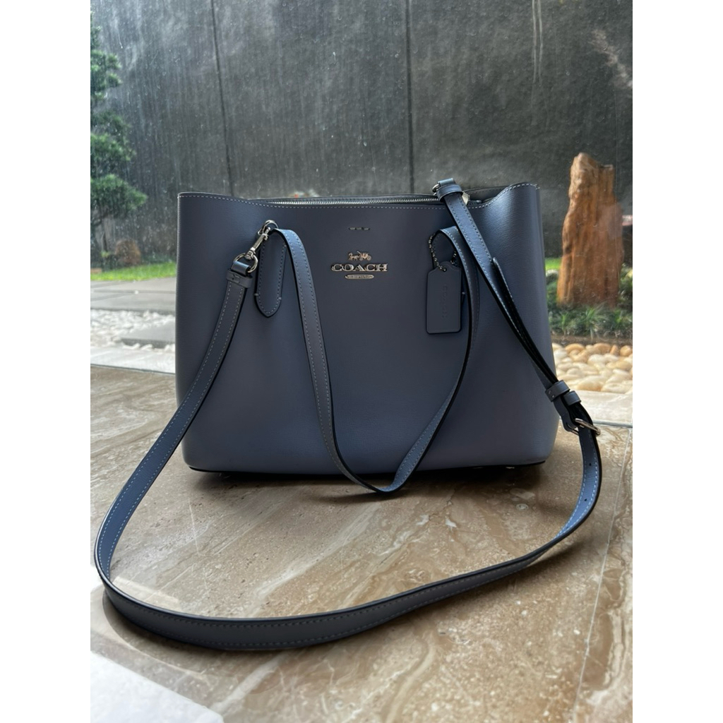 [Original Pre-Loved] Coach Purse Bag Grayish Blue Long and Short strap