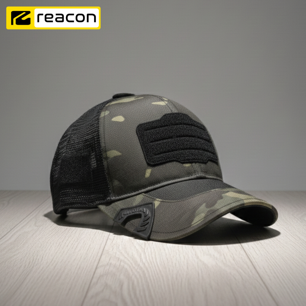 Topi Tactical Reacon Ripstop - Desain Velcro, Bahan Ripstop Jaring, Motif Loreng