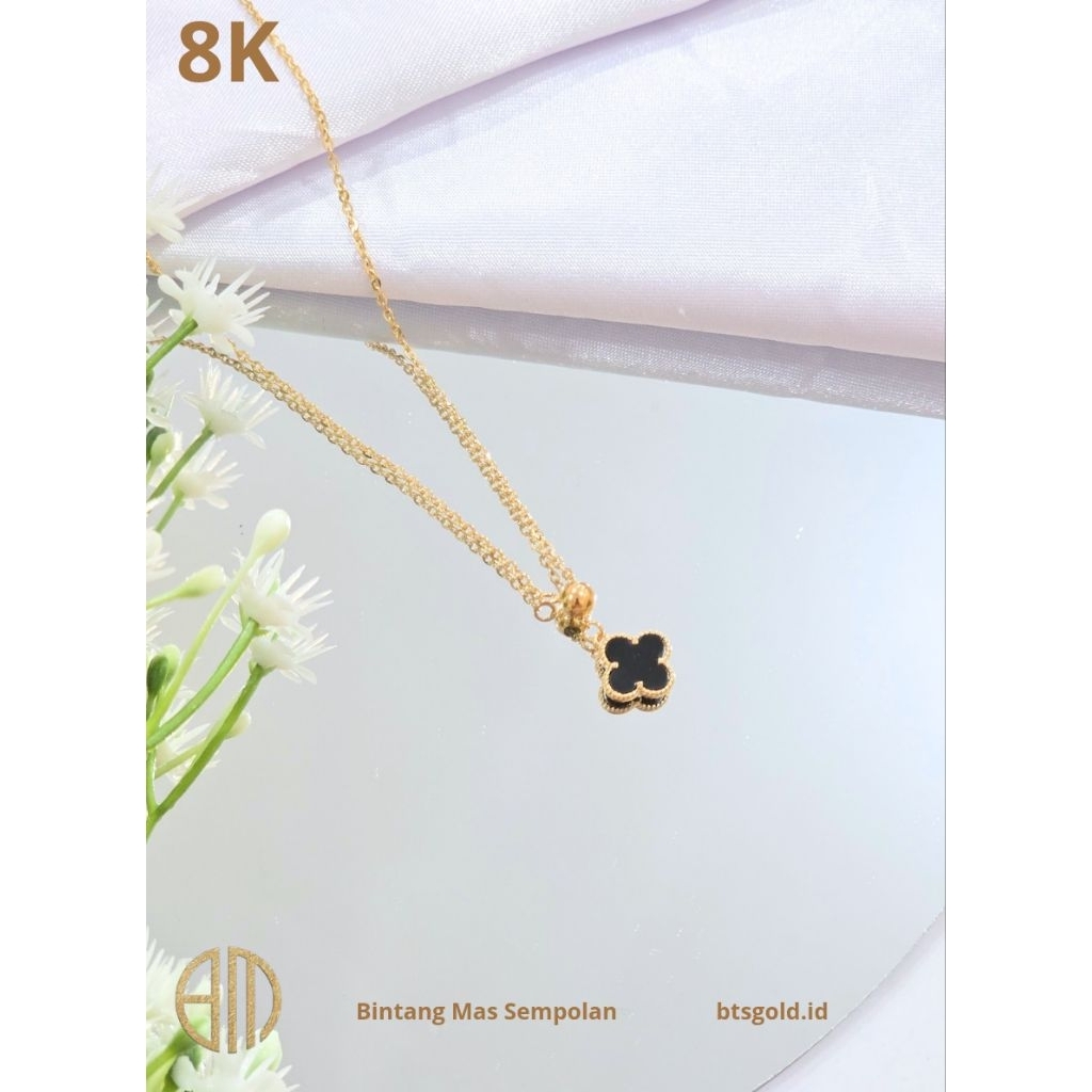 Kalung Serut Variasi Vancleef Emas Asli