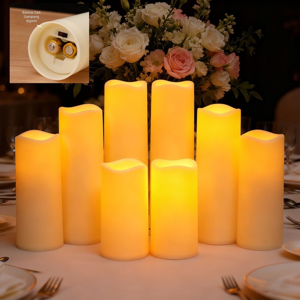Lilin Led Dekorasi/lilin Aesthetic/Lampu Lilin Hias