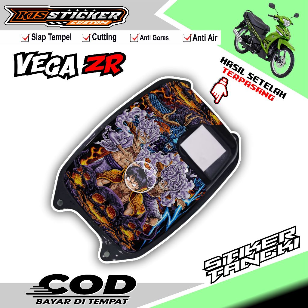sticker Tangki Bensin VEGA ZR Anti air Glosy mengkilap desain minimalis