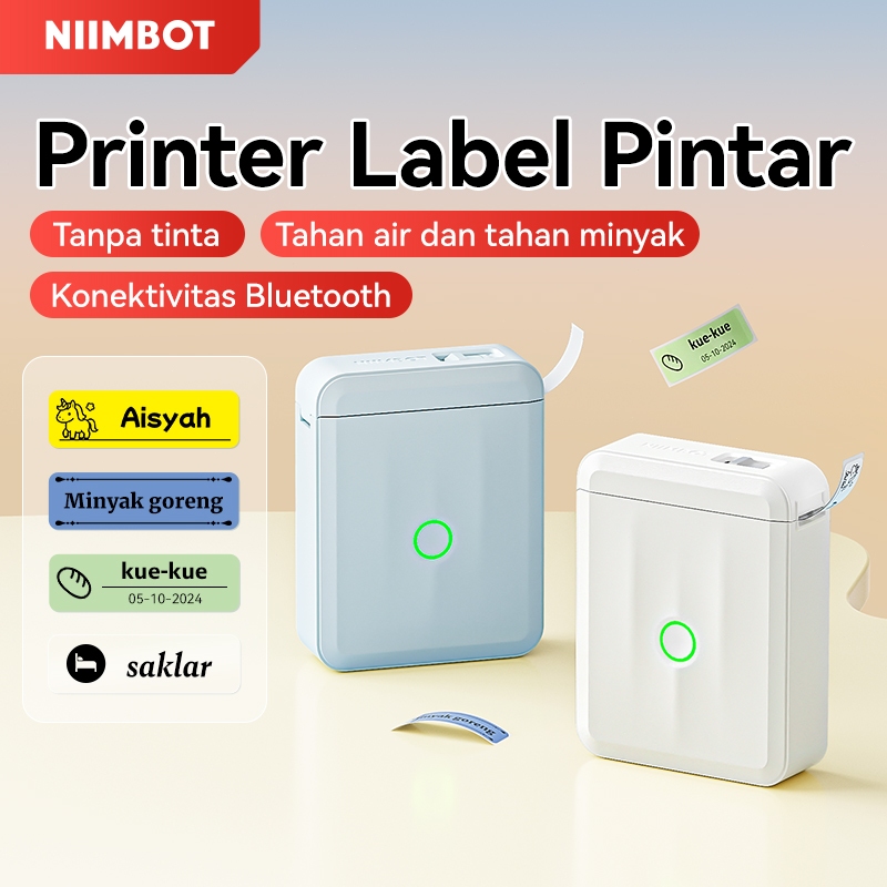 Niimbot D110 Printer Label Portable, Printer Stiker Nama, Mesin Pembuat Label, Cocok untuk Stiker Na