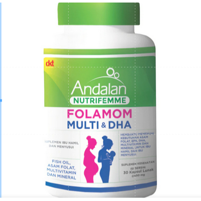 ANDALAN FOLAMOM NUTRIFEMME MULTI & DHA ISI 30 TABLET/NUTRISI IBU HAMIL/VITAMIN IBU HAMIL/DHA
