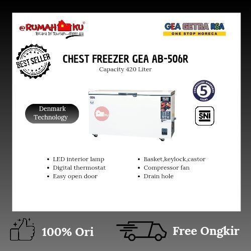 GEA CHEST FREEZER AB-506R/FREEZER BOX GEA KAPASITAS 420L/FREEZER BOX GEA
