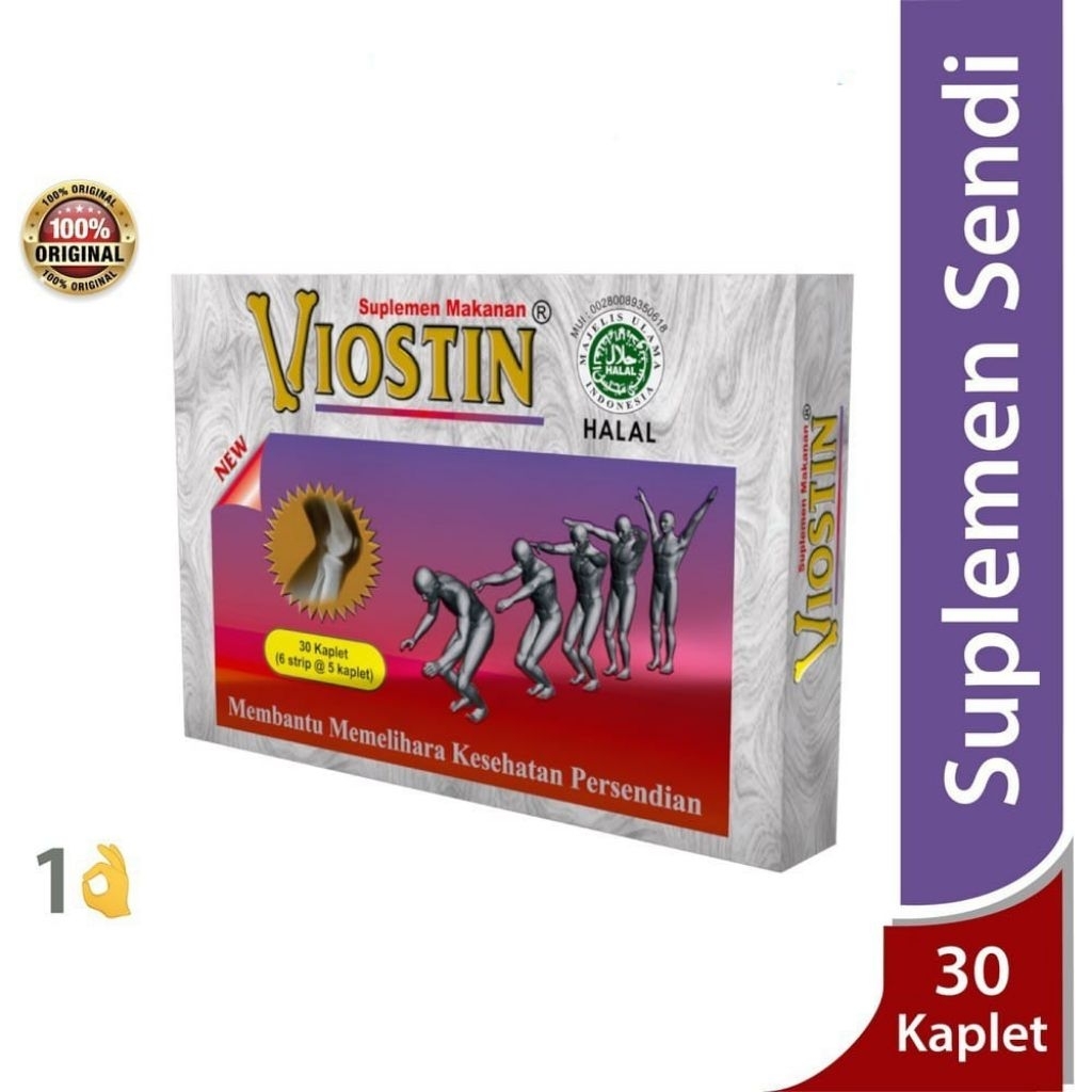 Viostin Glucosamine 30 Kaplet/Suplement/Sendi/Viostin DS: Membantu Meredakan Nyeri dan Kaku Sendi