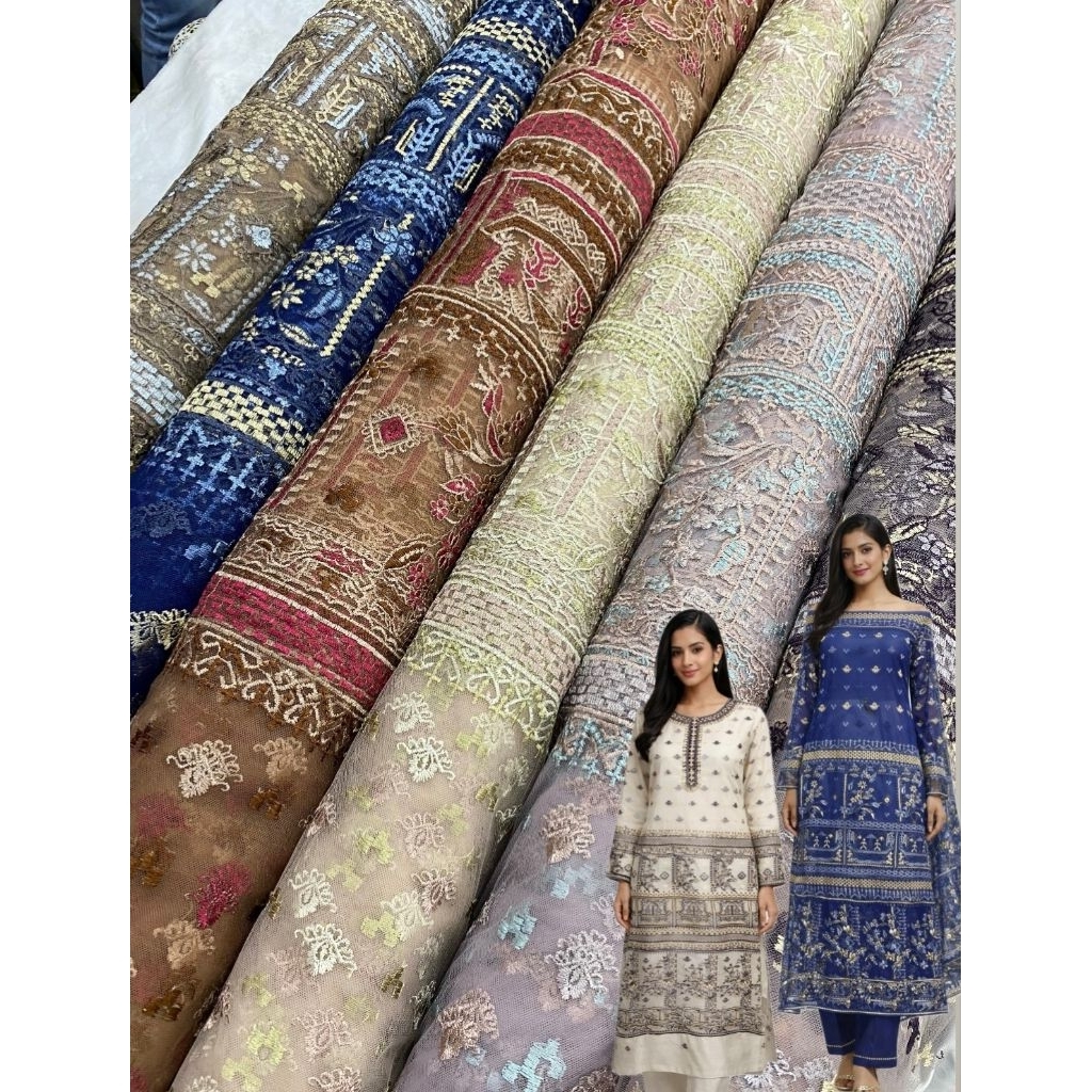 TULLE BORDIR ETHNIC SUMBA -kingtextile