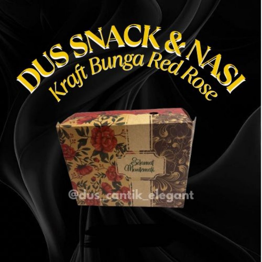 Dus Snack Dan Nasi Motif Bunga Red Rose