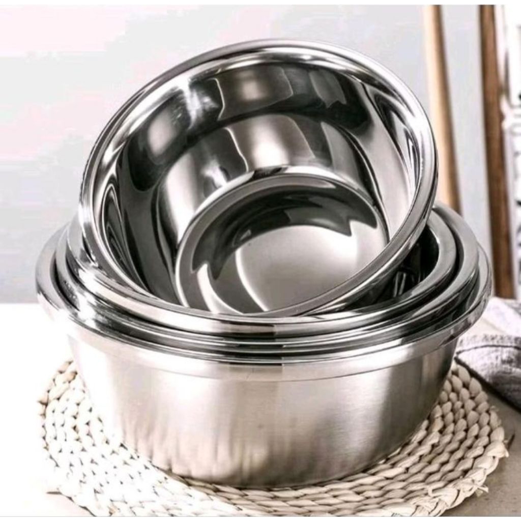 Baskom stainless/ mixing bowl/baskom stainless steel tebal- 20cm