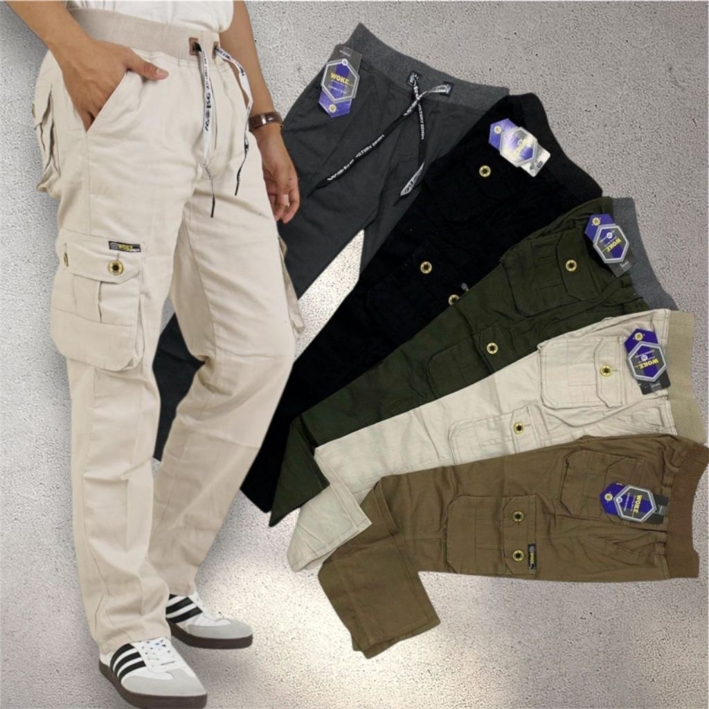 CELANA CARGO PRIA PANJANG TWILL COMBED   CELANA CARGO PINGGANG KARET ORIGINAL