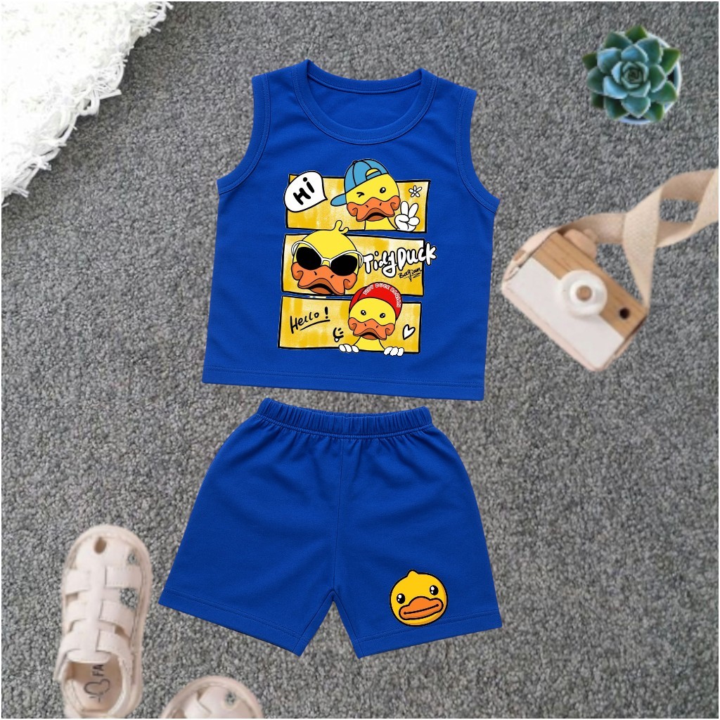 Baju Setelan Kutung Singlet Anak Bebek Tidy Duck Untuk 1-10 Tahun