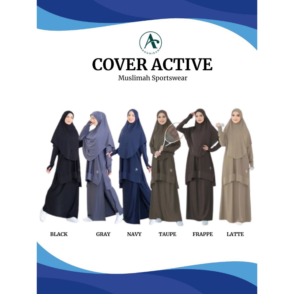 Pakaian baju Olahraga Syari Aghnisan Collection Gamis Hijab Cover Active CA