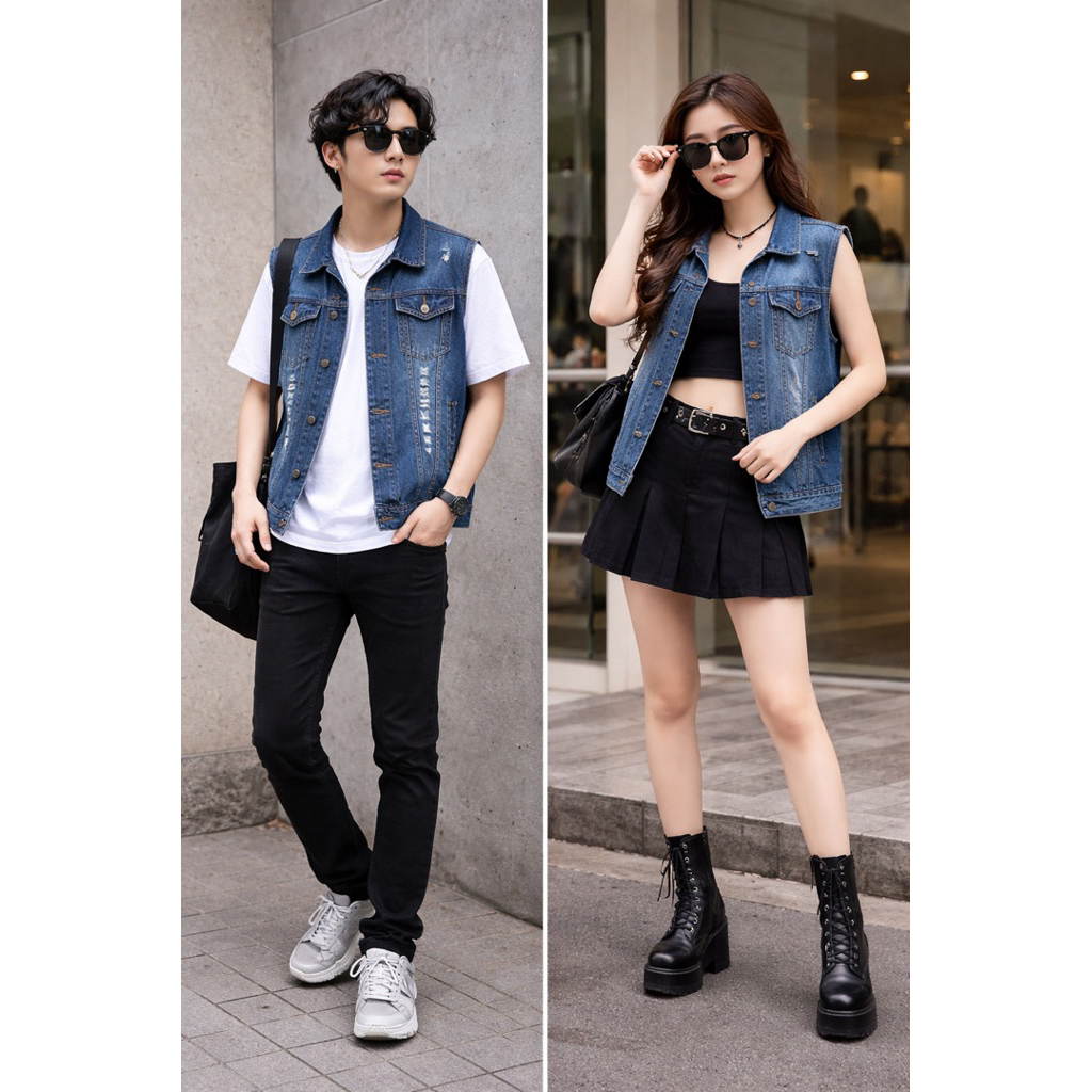 pl rompi jeans / vest jeans