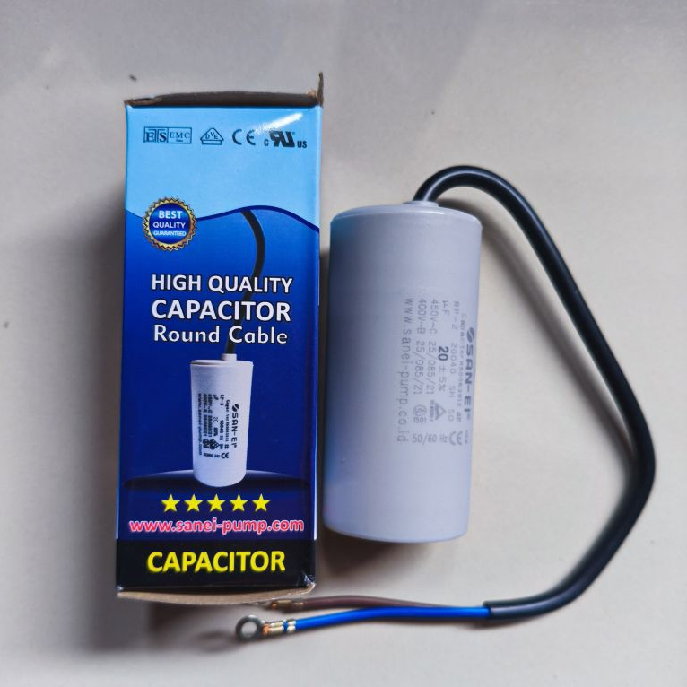 SAN-EI CAPASITOR POMPA AIR TYPE 20UF 450VAC.  18UF 450VAC.  10UF 450VAC