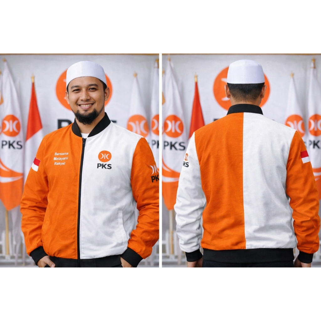 Jaket Bomber PKS Ikhwan & Akhwat Logo Baru/ Jaket PKS/ Seragam PKS/