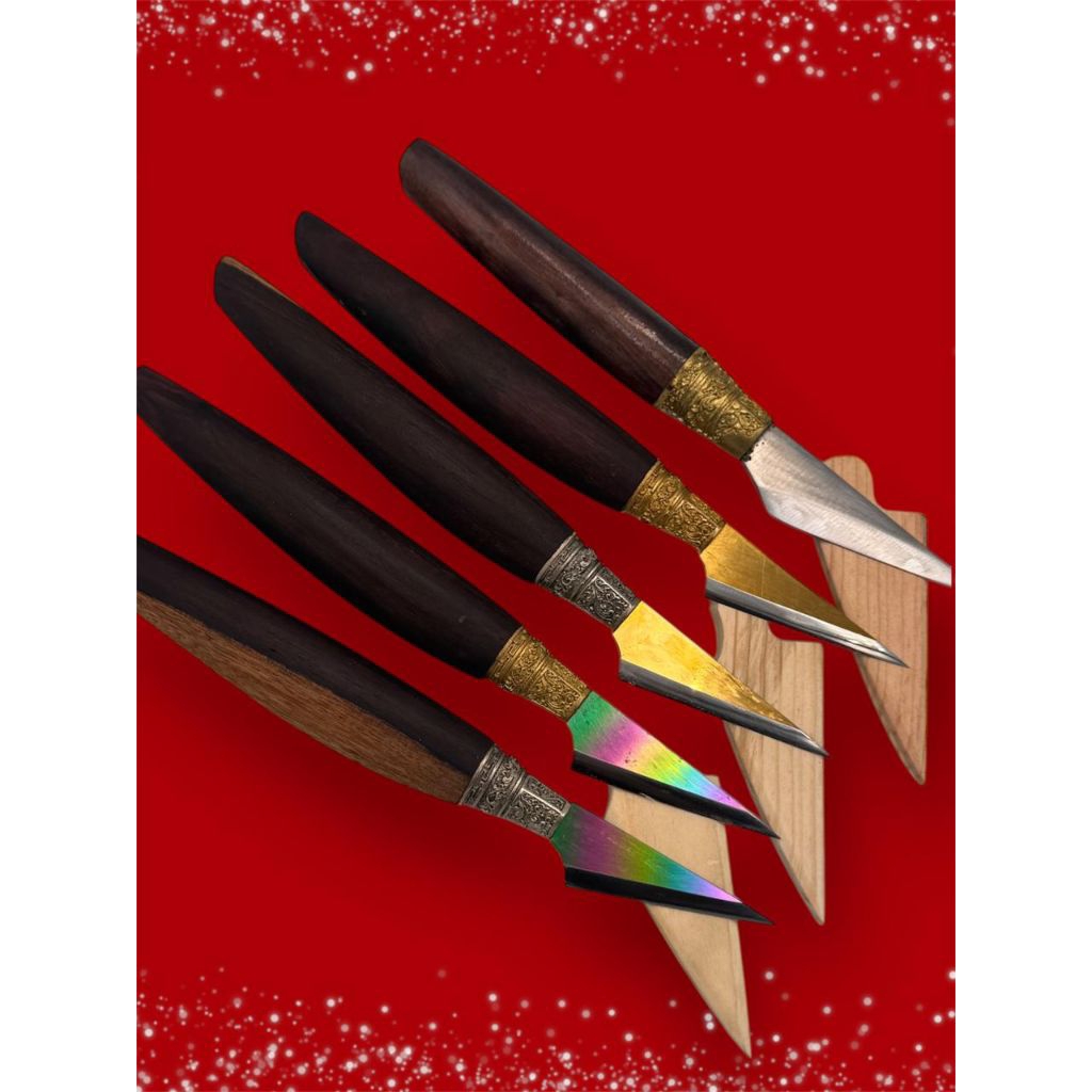 Pisau Mutik Layangan Baja Pelangi / Tiuk  Raut Bambu / Tiuk Bali