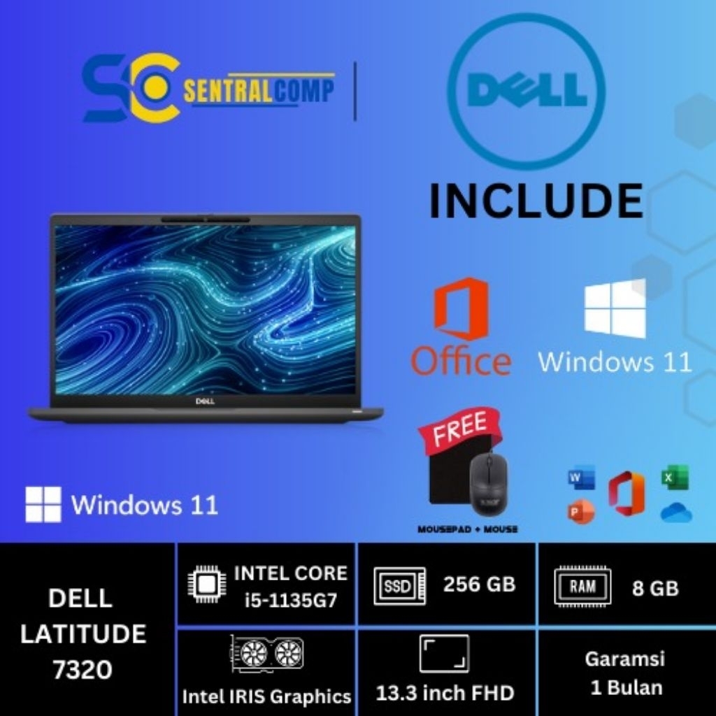 DELL Latitude 7320 Intel core i5-1135g7 8/256Gb Fhd