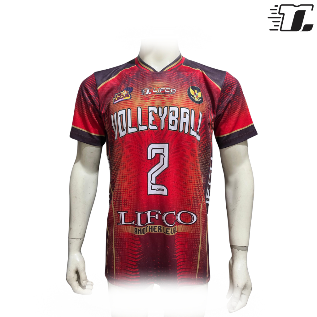 Lifco Jersey Olympus VolleyBall ProLiga Merah Oren(Tidak Bisa Request Nama)(Volleyball Jersey / Jers