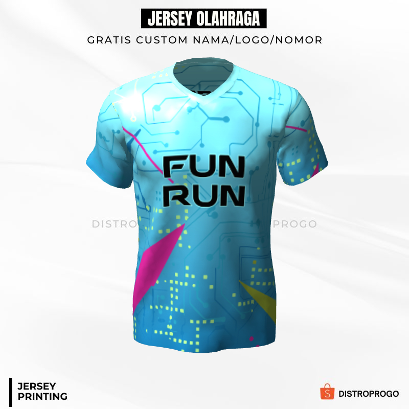 Kaos Jersey Lari Fun Run Bahan Dryfit Bisa Custom - 580