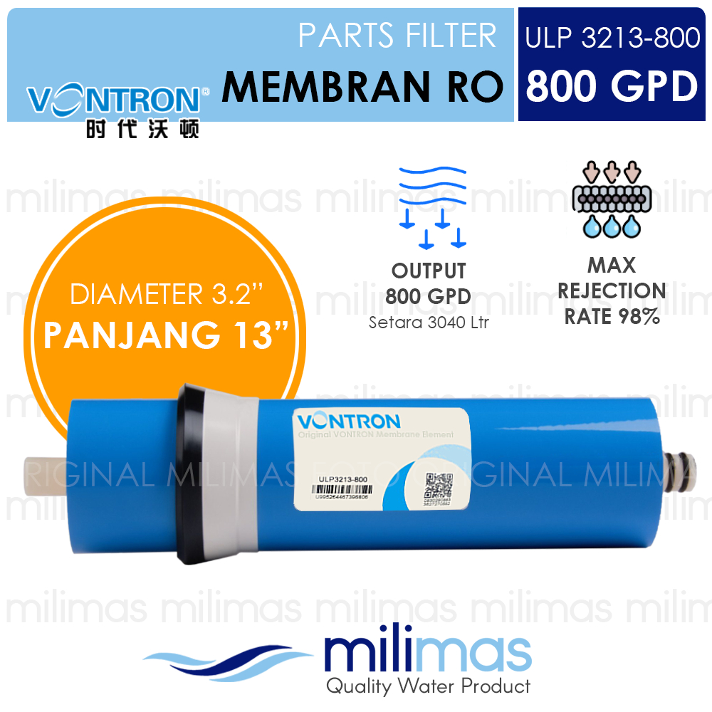 VONTRON - ULP3213-800 Membran Reverse Osmosis (RO) 800 GPD Ukuran 13"