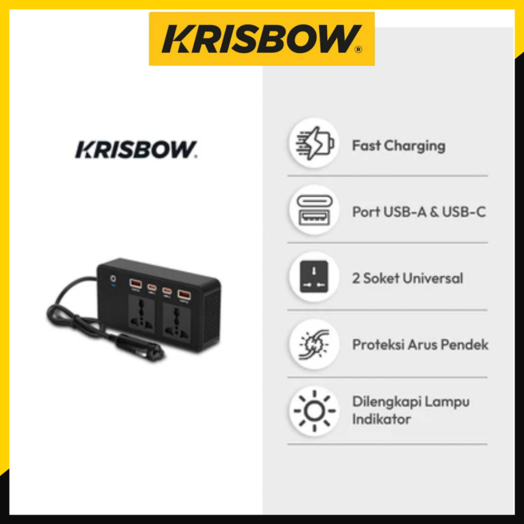 Krisbow Power Inverter 200 Watt Dengan Usb