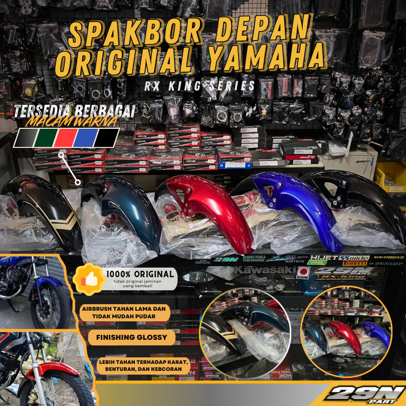 Spakbor Depan Hitam SE Gold Hijau Biru Merah Motor RX KING RXKING RXK ORIGINAL 3KA-F1510-00-4X 3RS-F