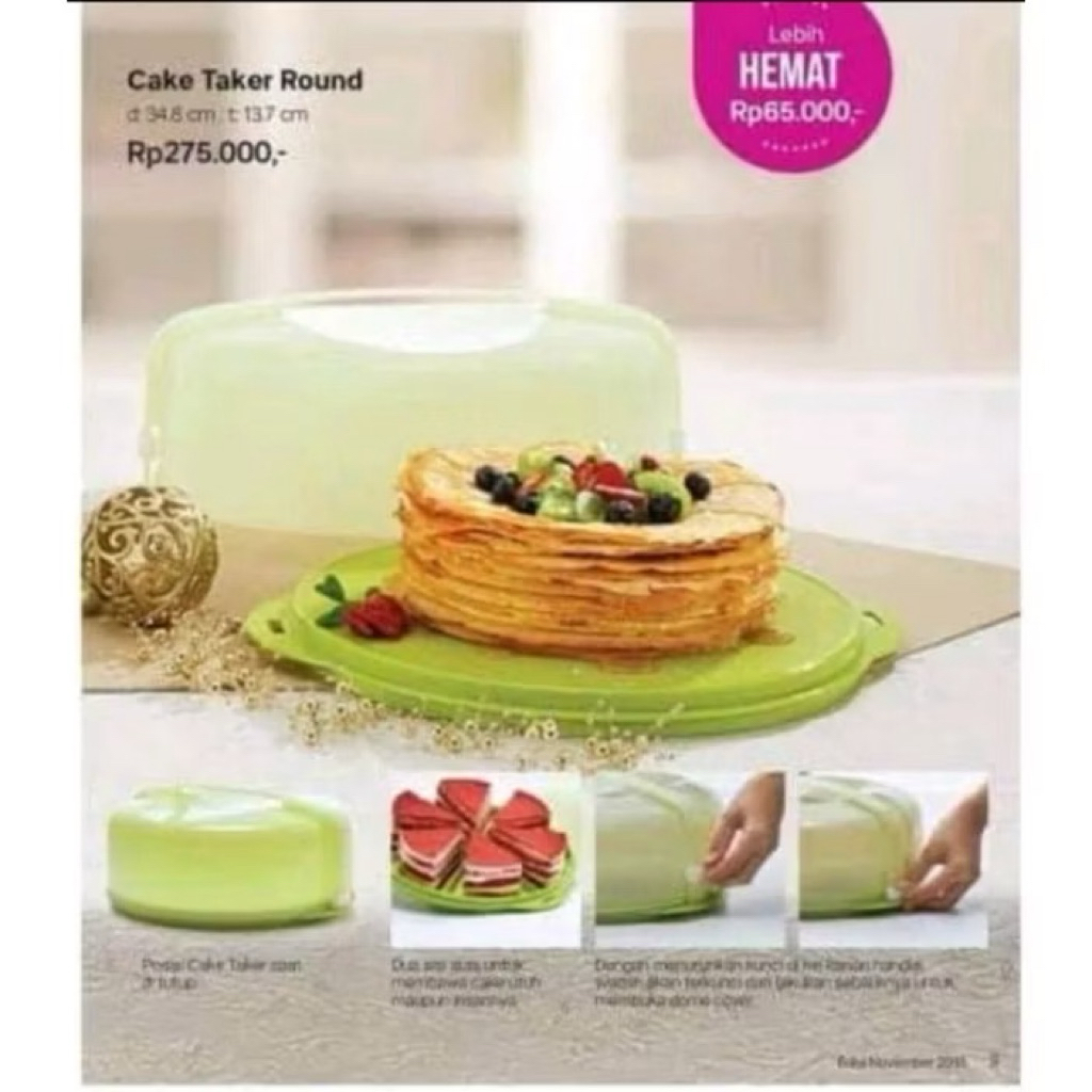 Tupperware Cake Taker Round penyimpanan kue