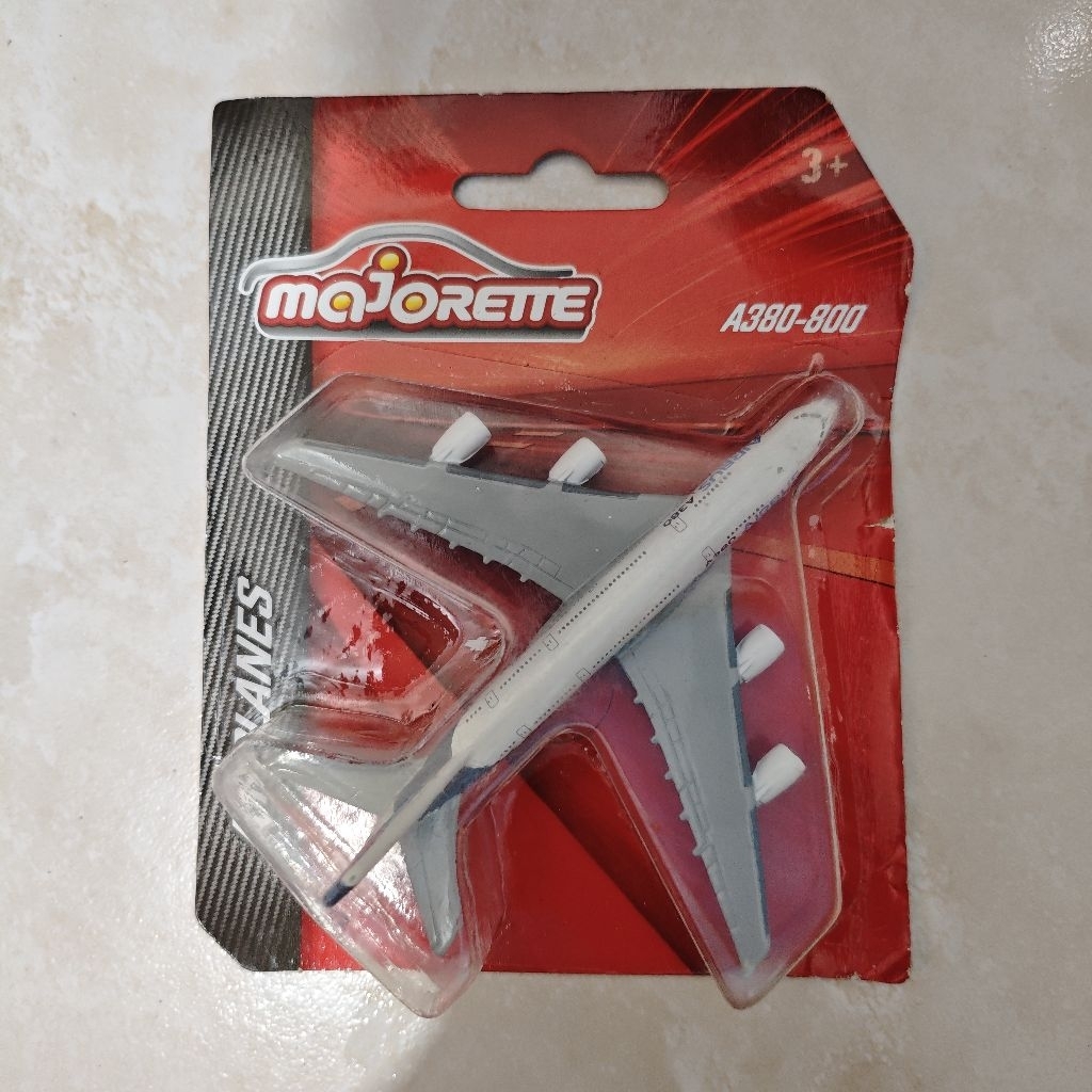 NEW Miniatur Diecast Pesawat Majorette Airplanes Airbus A380-800 Original Segel Base Besi