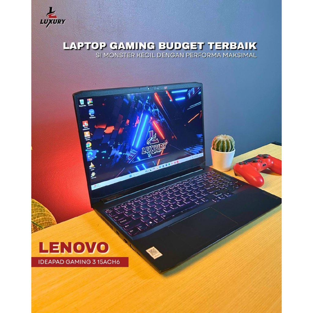 LAPTOP LENOVO IDEAPAD GAMING 3 15ACH6 RYZEN 5 NVIDIA GEFORCE GTX 1650 RAM 8GB SSD 512GB BACKLIGHT RG