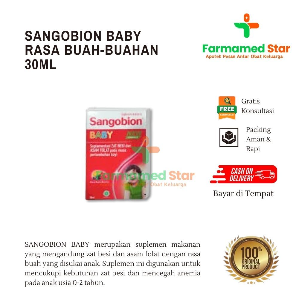 Suplemen Sangobion Baby Drop 30ml - Zat Besi & Asam Folat untuk Anak Usia 0-2 Tahun