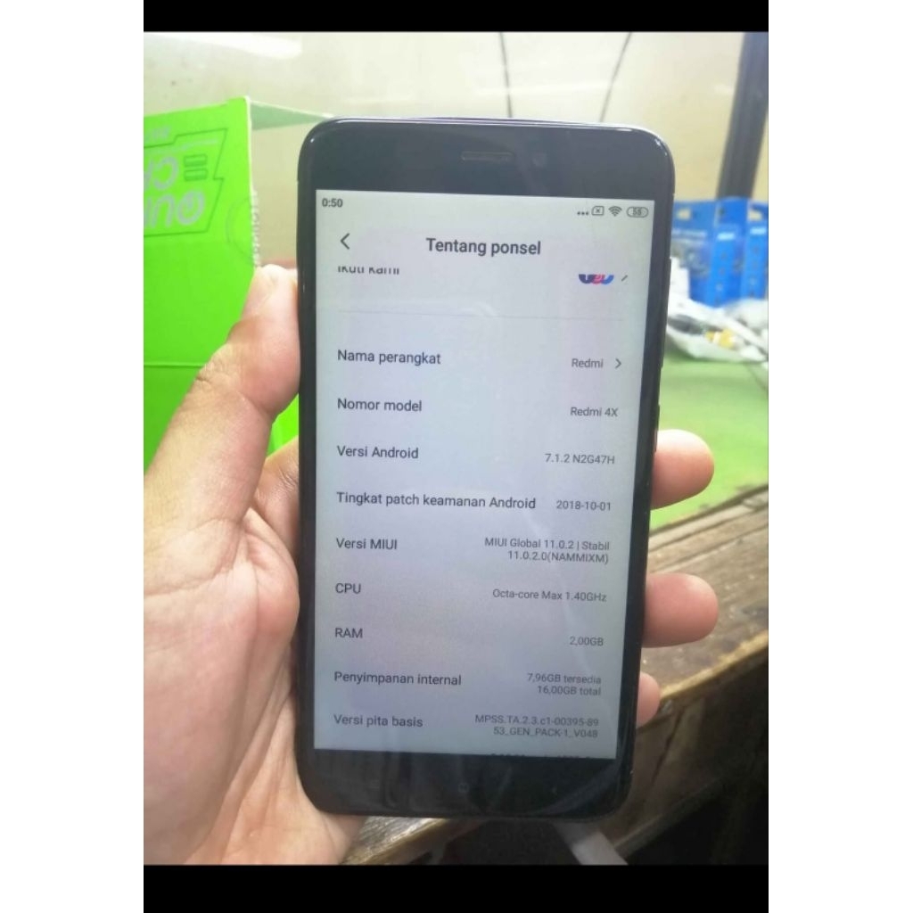 Redmi 4x Ram 2/16 hp android hp second