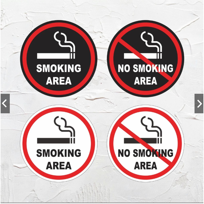 YS No Smoking Sign akrilik, Lambang smoking area Akrilik