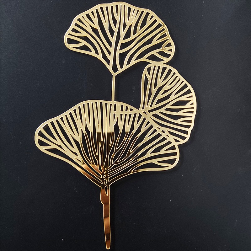 Akrilik Daun Palem/Dekorasi Akrilik Daun  Ginko Gold